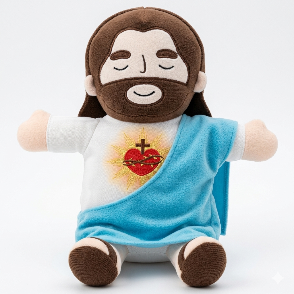 Peluche Sagrado con Luz y Melodía — Jesús y María